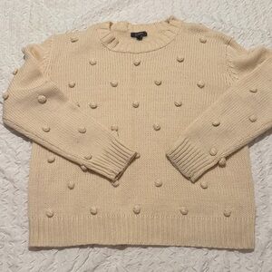 Cream Pom-Pom Knit Sweater
